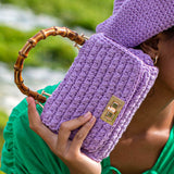 AIRMAIL Mini Crochet Handbag In Mauve Purple