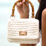 AIRMAIL Mini Crochet Handbag In White