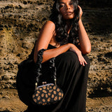 ARNOLDI Black Gold Hand-beaded Clutch In Black & Gold