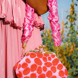 ARNOLDI Daisy Hand-beaded Clutch In Pink & Red