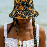 Jasmine Chinoiserie Batik Hat In Brown and Black