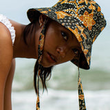 Jasmine Chinoiserie Batik Hat In Brown and Black