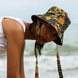 Jasmine Chinoiserie Batik Hat In Brown and Black
