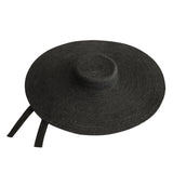 LOLA Wide Brim Jute Straw Hat In Black