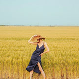 LOLA Wide Brim Jute Straw Hat In Havana Brown