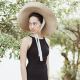 LOLA Wide Brim Jute Straw Hat In Natural Beige