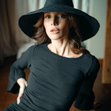 RIRI Jute Handwoven Straw Hat In Black