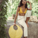 SOLO Citroen Jute Bag In Lemon Yellow