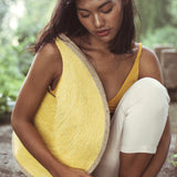 SOLO Citroen Jute Bag In Lemon Yellow