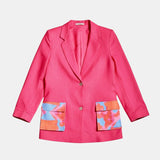 Pink Printed Blazer