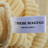 Thebe Magugu Roll Neck One Shoulder Wool Knit Yellow Dress Size M