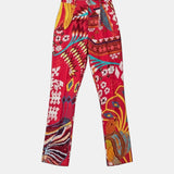 Pink Satin Printed Pant