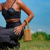 ALILA Wooden Beads Bucket Bag