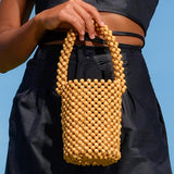 ALILA Wooden Beads Bucket Bag