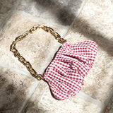 AWAN Ruffle Bag, in Red Gingham