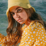 FLORETTE Crochet Bucket Hat In Yellow