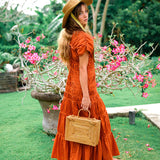 RAHAYU Atta Rattan Bag In Mocca Brown