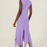 Thebe Magugu Turtleneck Rib Handkerchief-hem Wool Dress Size M