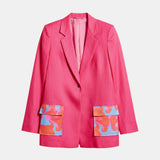 Pink Printed Blazer